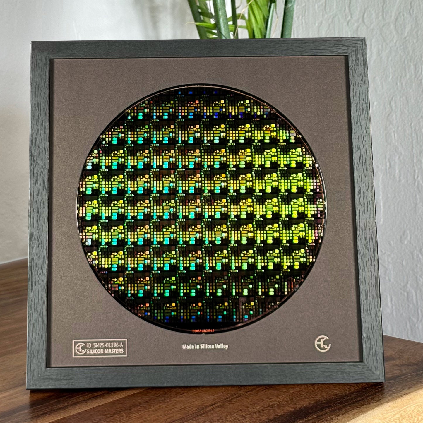 Framed 200mm Silicon Wafer: Multi Colored, Handmade in Silicon Valley
