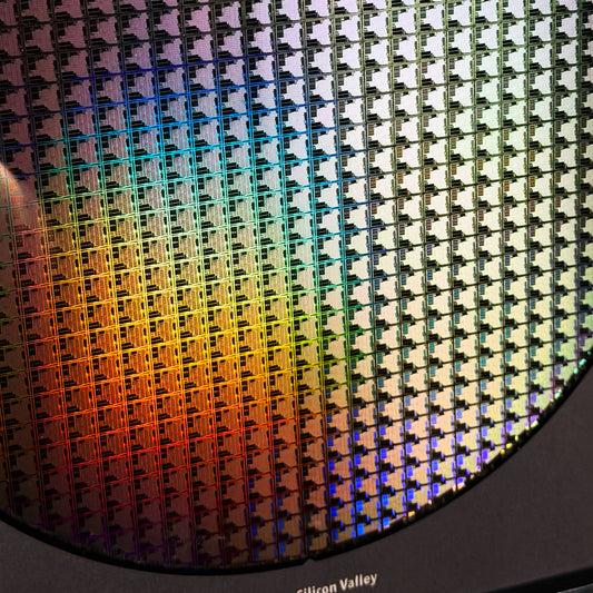 Framed 200mm Silicon Wafer: Multi Colored, Handmade in Silicon Valley