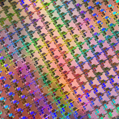 Framed 200mm Silicon Wafer: Multi Colored, Handmade in Silicon Valley