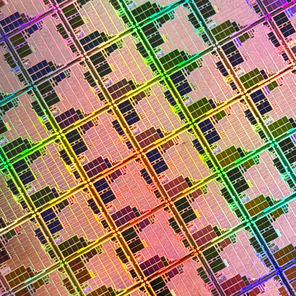 Framed 200mm Silicon Wafer: Multi Colored, Handmade in Silicon Valley