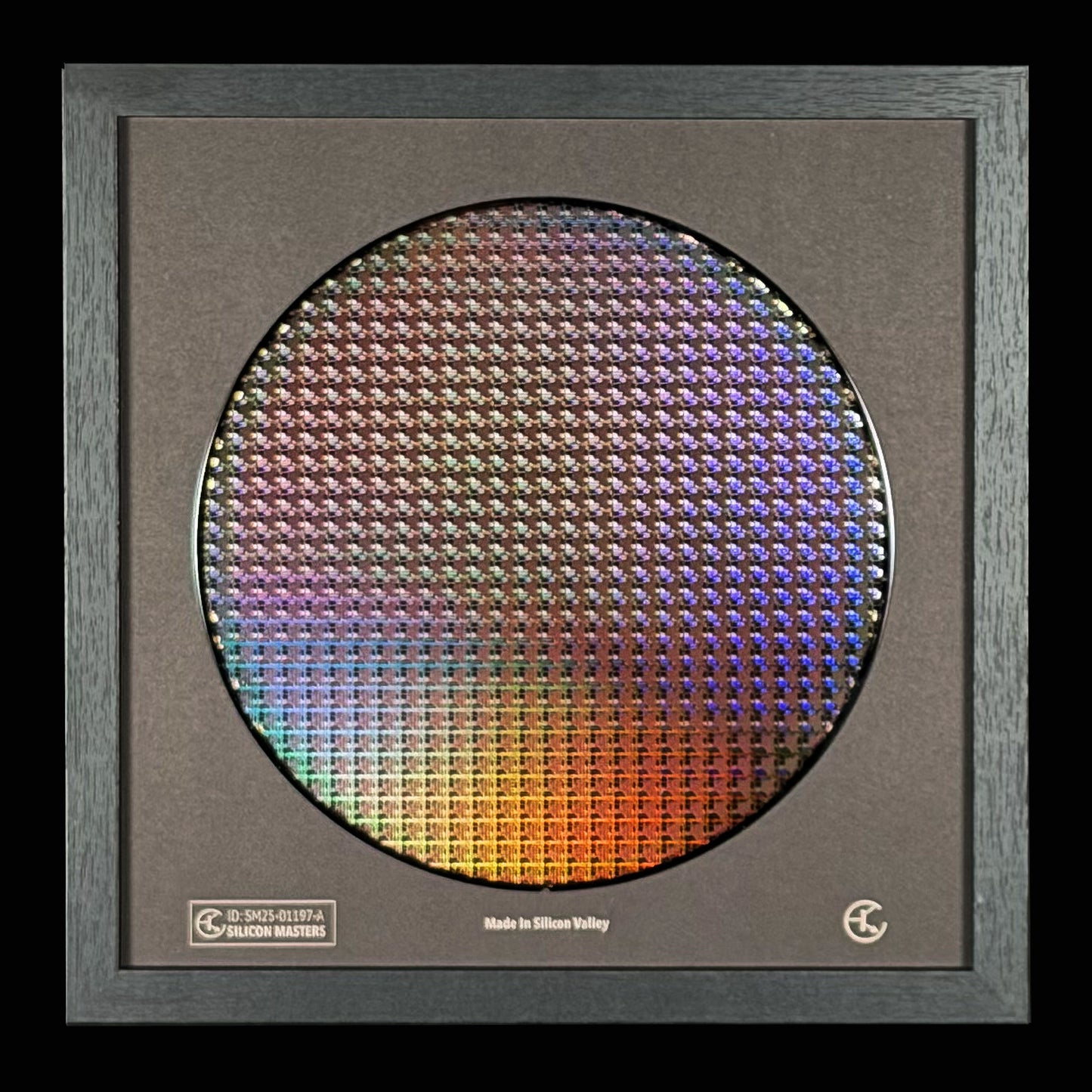 Framed 200mm Silicon Wafer: Multi Colored, Handmade in Silicon Valley