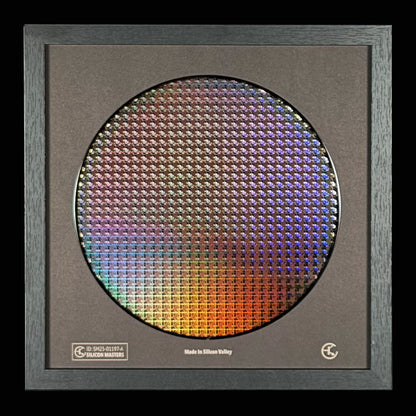 Framed 200mm Silicon Wafer: Multi Colored, Handmade in Silicon Valley