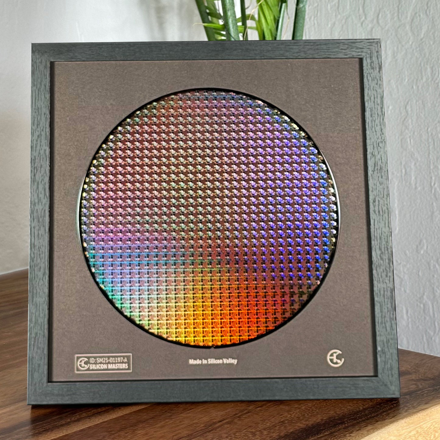 Framed 200mm Silicon Wafer: Multi Colored, Handmade in Silicon Valley