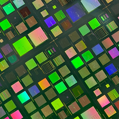 Framed 200mm Silicon Wafer: Multi Colored, Handmade in Silicon Valley