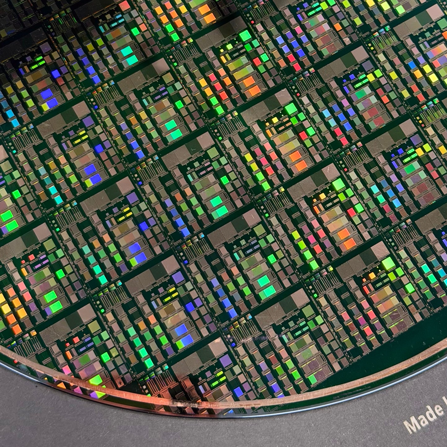 Framed 200mm Silicon Wafer: Multi Colored, Handmade in Silicon Valley