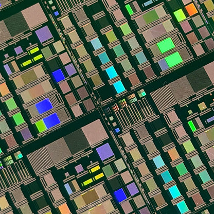 Framed 200mm Silicon Wafer: Multi Colored, Handmade in Silicon Valley