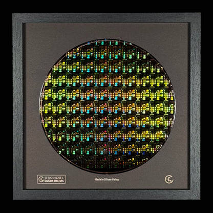 Framed 200mm Silicon Wafer: Multi Colored, Handmade in Silicon Valley