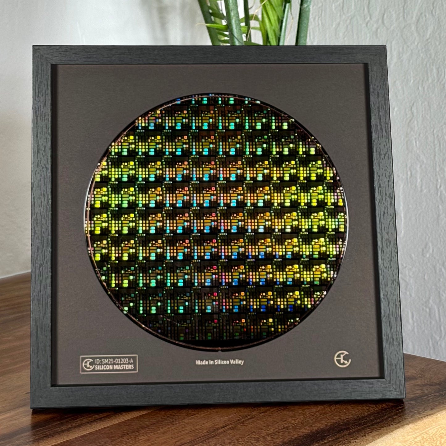 Framed 200mm Silicon Wafer: Multi Colored, Handmade in Silicon Valley