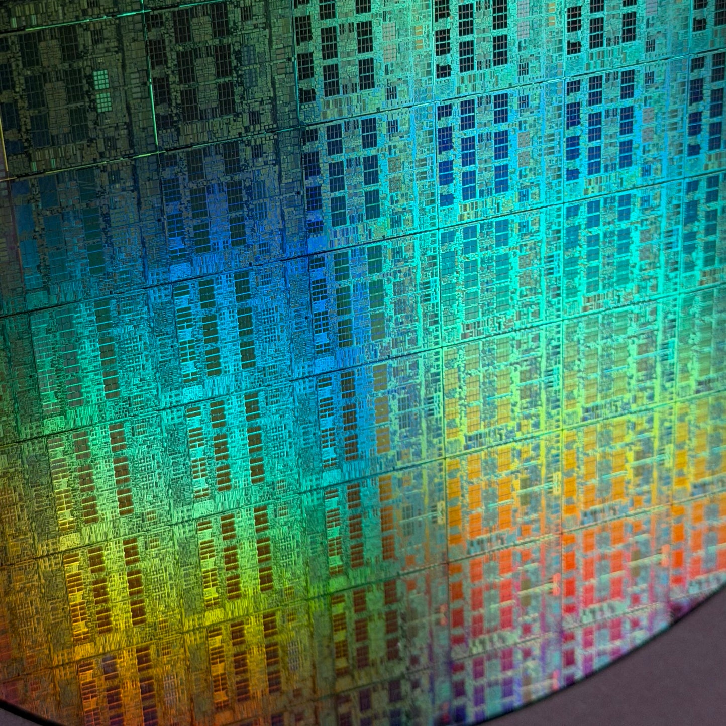 Framed 200mm Silicon Wafer: Multi Colored, Handmade in Silicon Valley
