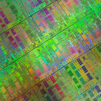 Framed 200mm Silicon Wafer: Multi Colored, Handmade in Silicon Valley