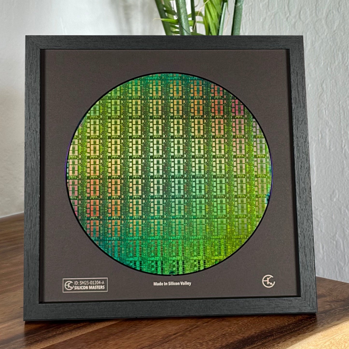 Framed 200mm Silicon Wafer: Multi Colored, Handmade in Silicon Valley