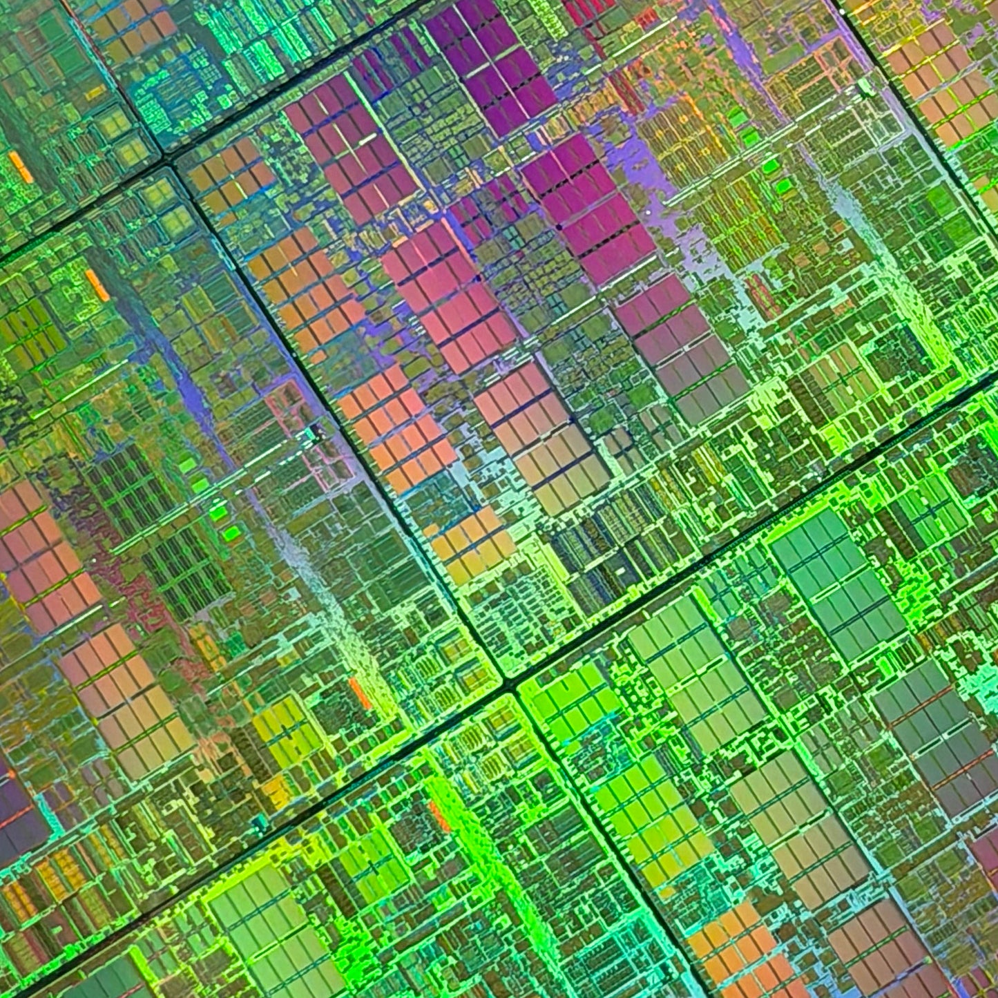 Framed 200mm Silicon Wafer: Multi Colored, Handmade in Silicon Valley