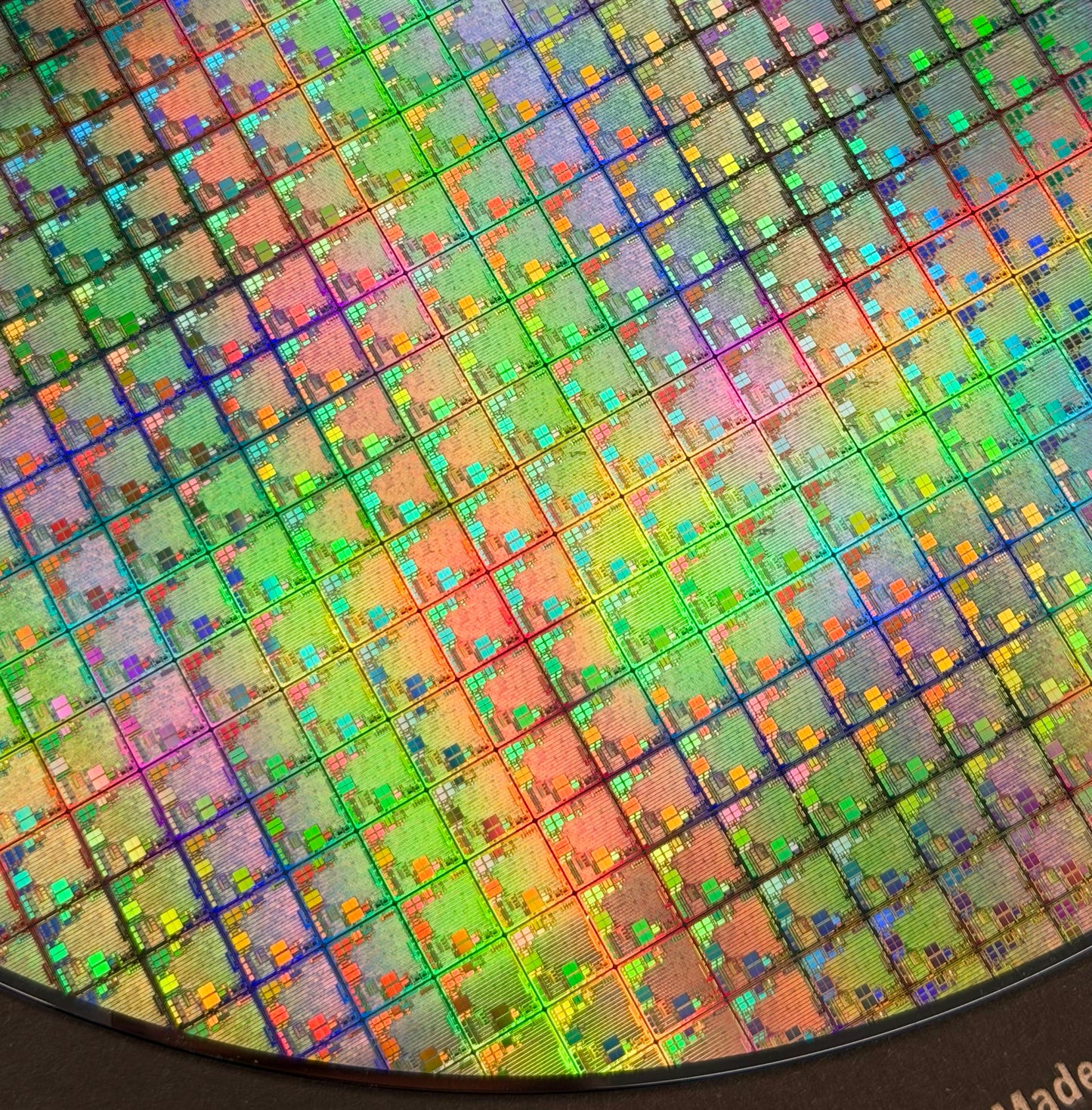 Framed 200mm Silicon Wafer: Multi Colored, Handmade in Silicon Valley