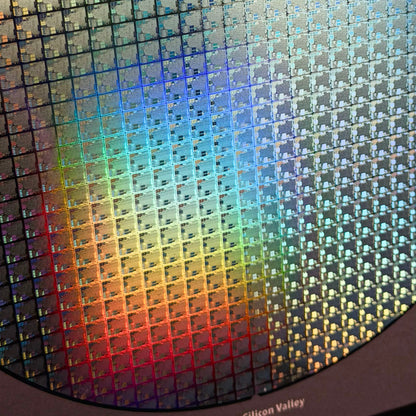 Framed 200mm Silicon Wafer: Multi Colored, Handmade in Silicon Valley