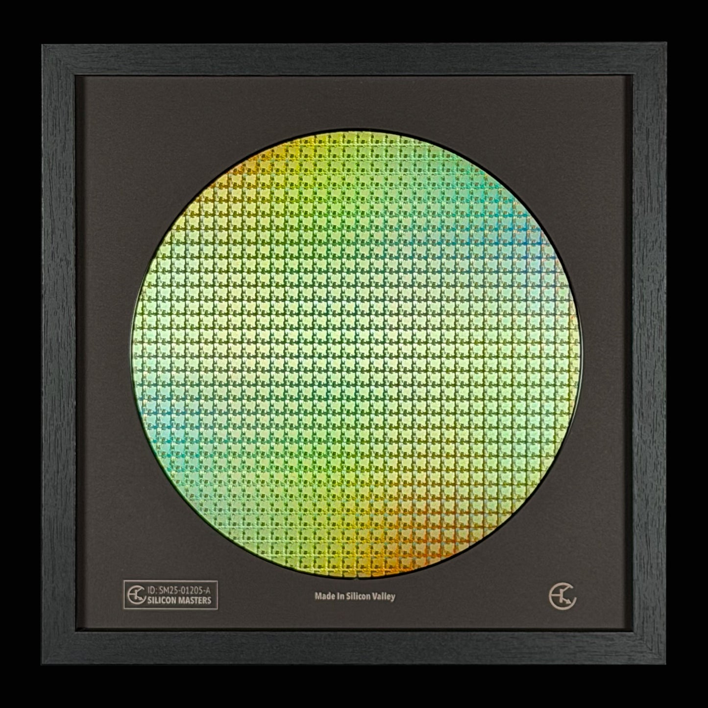 Framed 200mm Silicon Wafer: Multi Colored, Handmade in Silicon Valley