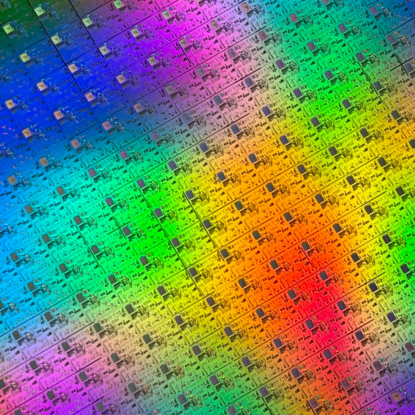 Framed 200mm Silicon Wafer: Multi Colored, Handmade in Silicon Valley