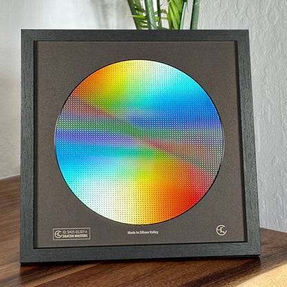 Framed 200mm Silicon Wafer: Multi Colored, Handmade in Silicon Valley