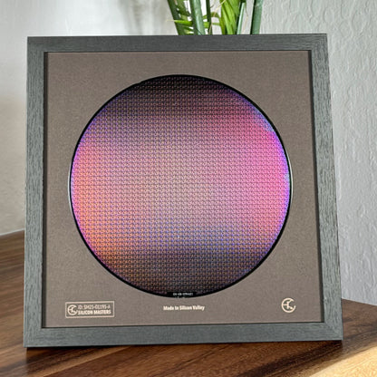 Framed 200mm Silicon Wafer: Multi Colored, Handmade in Silicon Valley