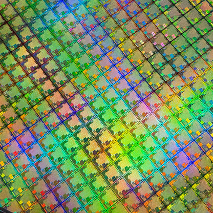 Framed 200mm Silicon Wafer: Multi Colored, Handmade in Silicon Valley