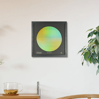 Framed 200mm Silicon Wafer: Multi Colored, Handmade in Silicon Valley