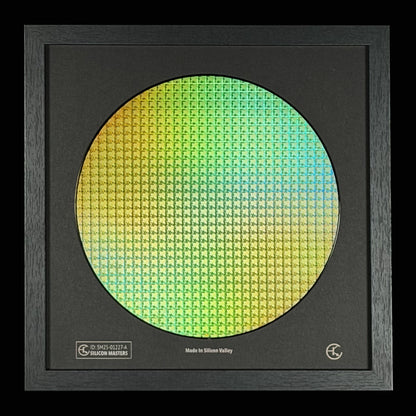 Framed 200mm Silicon Wafer: Multi Colored, Handmade in Silicon Valley