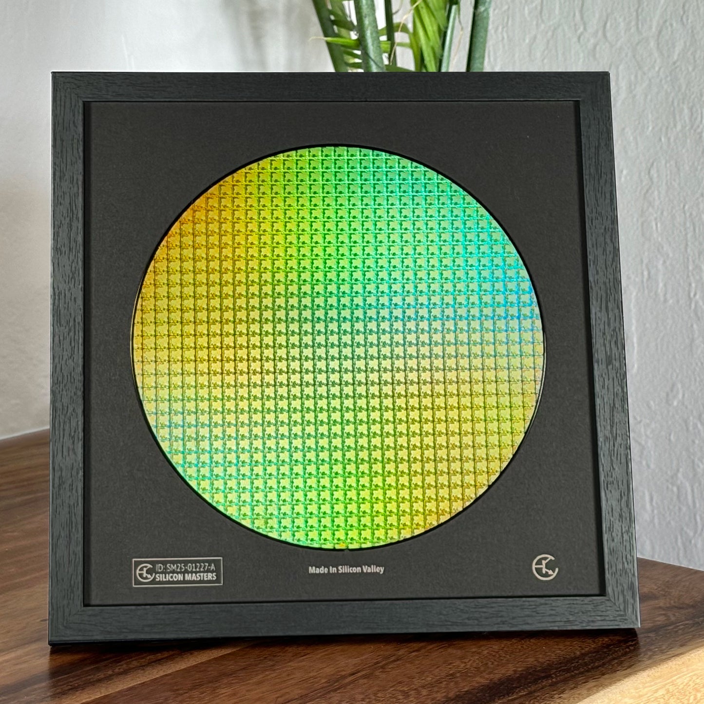 Framed 200mm Silicon Wafer: Multi Colored, Handmade in Silicon Valley