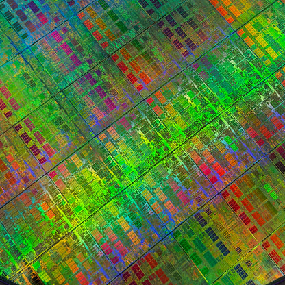 Framed 200mm Silicon Wafer: Multi Colored, Handmade in Silicon Valley