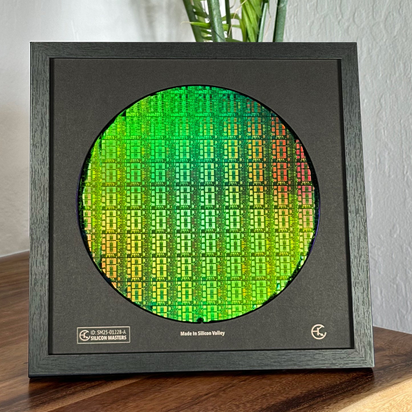 Framed 200mm Silicon Wafer: Multi Colored, Handmade in Silicon Valley