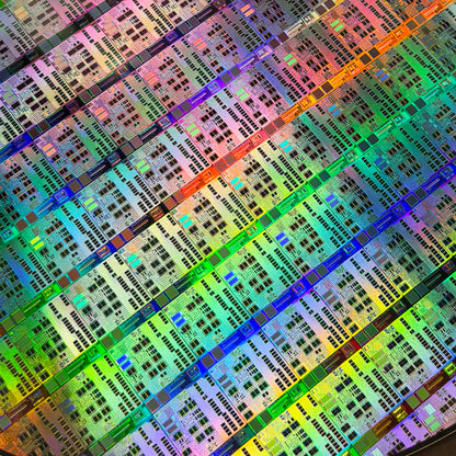 Framed 200mm Silicon Wafer: Multi Colored, Handmade in Silicon Valley