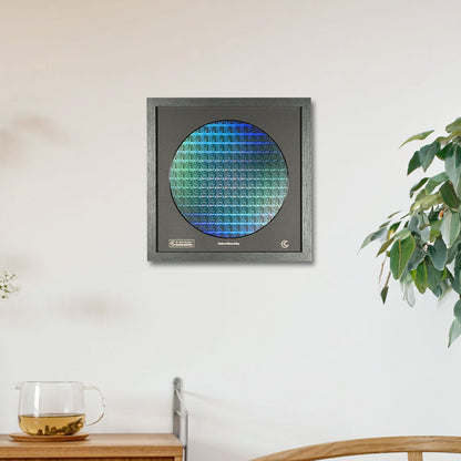Framed 200mm Silicon Wafer: Multi Colored, Handmade in Silicon Valley
