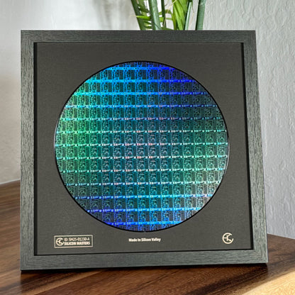 Framed 200mm Silicon Wafer: Multi Colored, Handmade in Silicon Valley