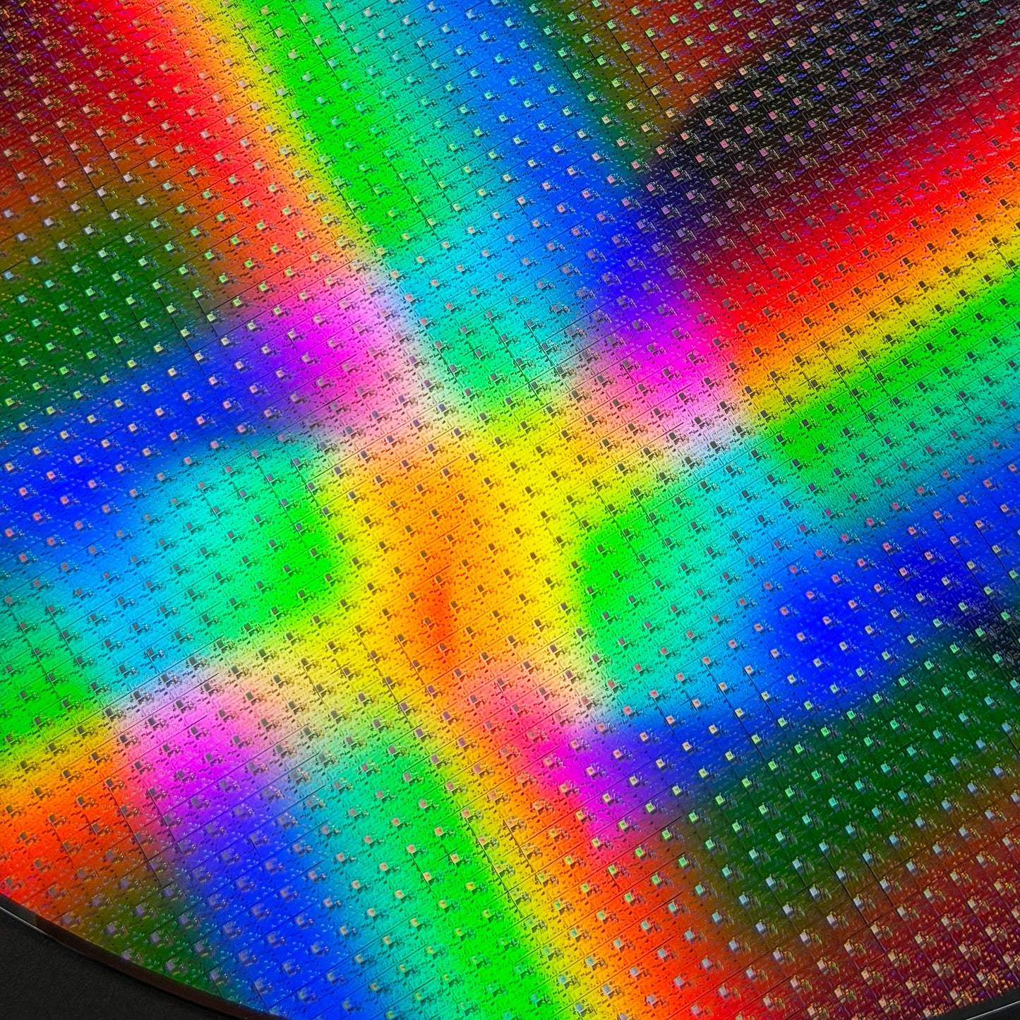 Framed 200mm Silicon Wafer: Multi Colored, Handmade in Silicon Valley
