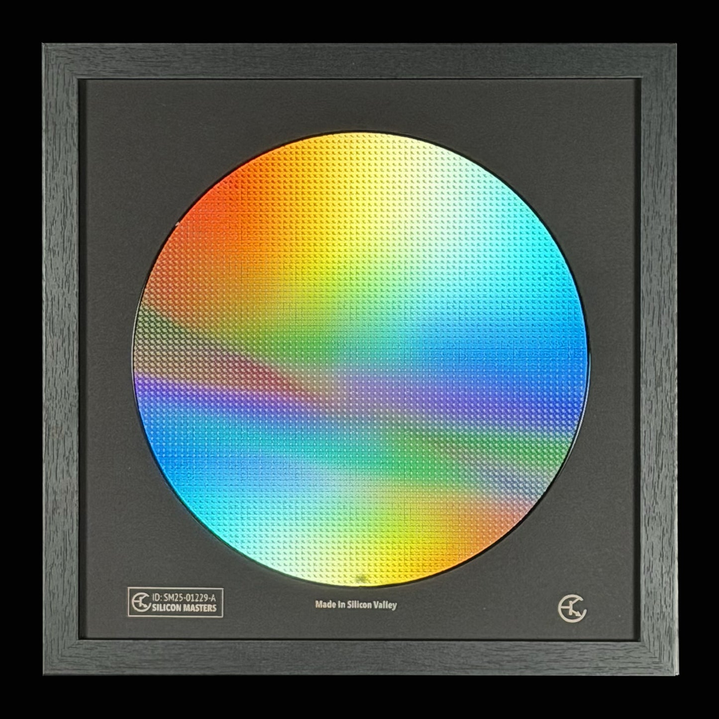 Framed 200mm Silicon Wafer: Multi Colored, Handmade in Silicon Valley
