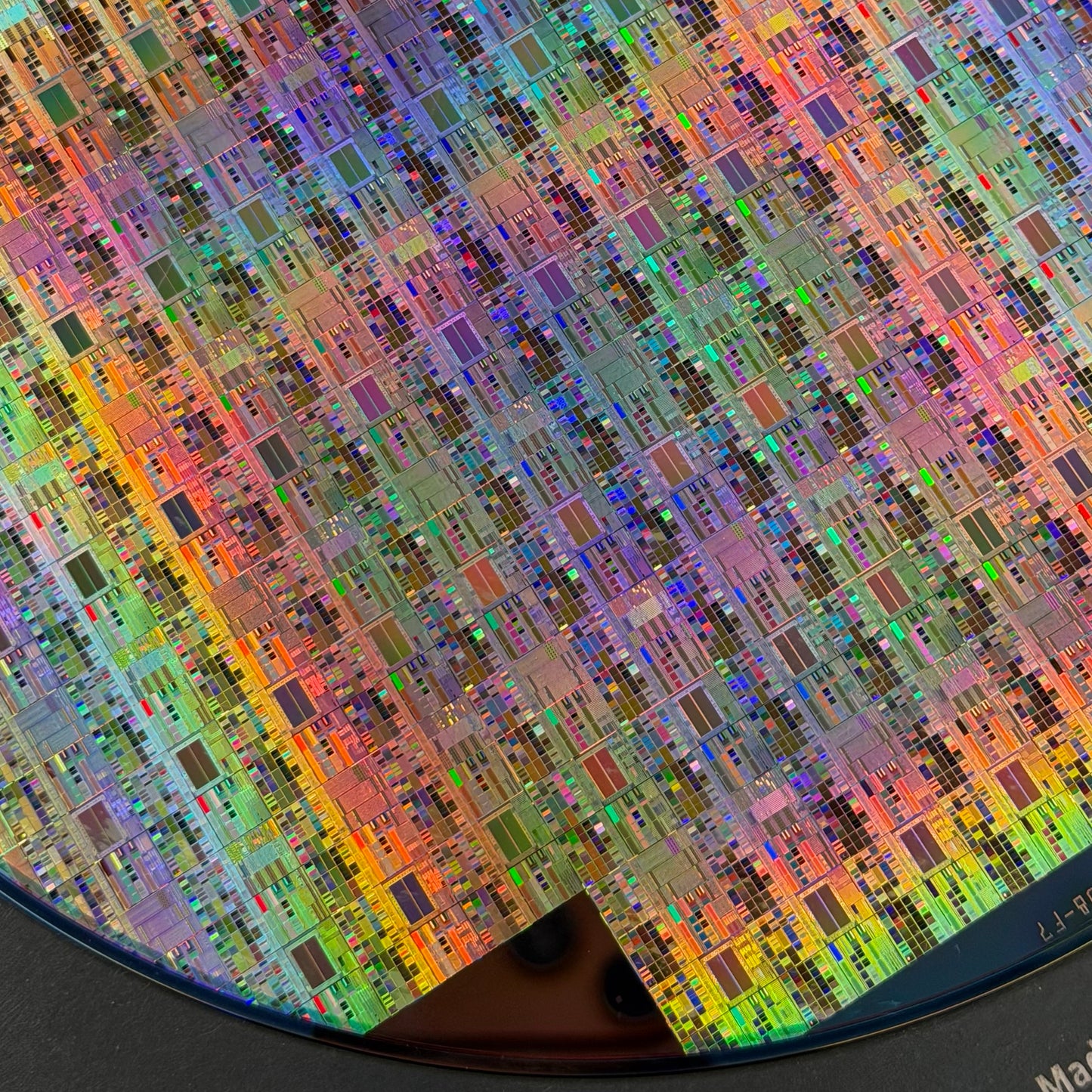 Framed 200mm Silicon Wafer: Multi Colored, Handmade in Silicon Valley