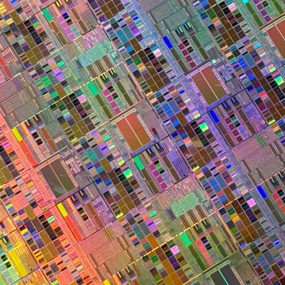 Framed 200mm Silicon Wafer: Multi Colored, Handmade in Silicon Valley