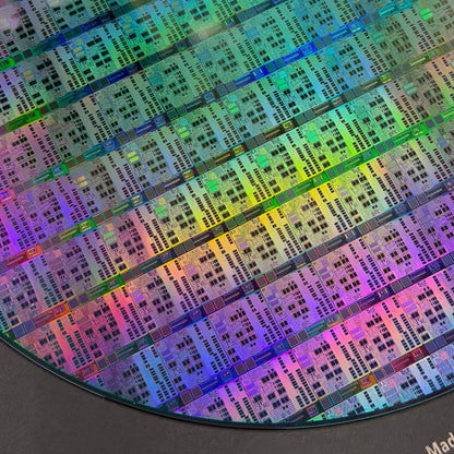 Framed 200mm Silicon Wafer: Multi Colored, Handmade in Silicon Valley