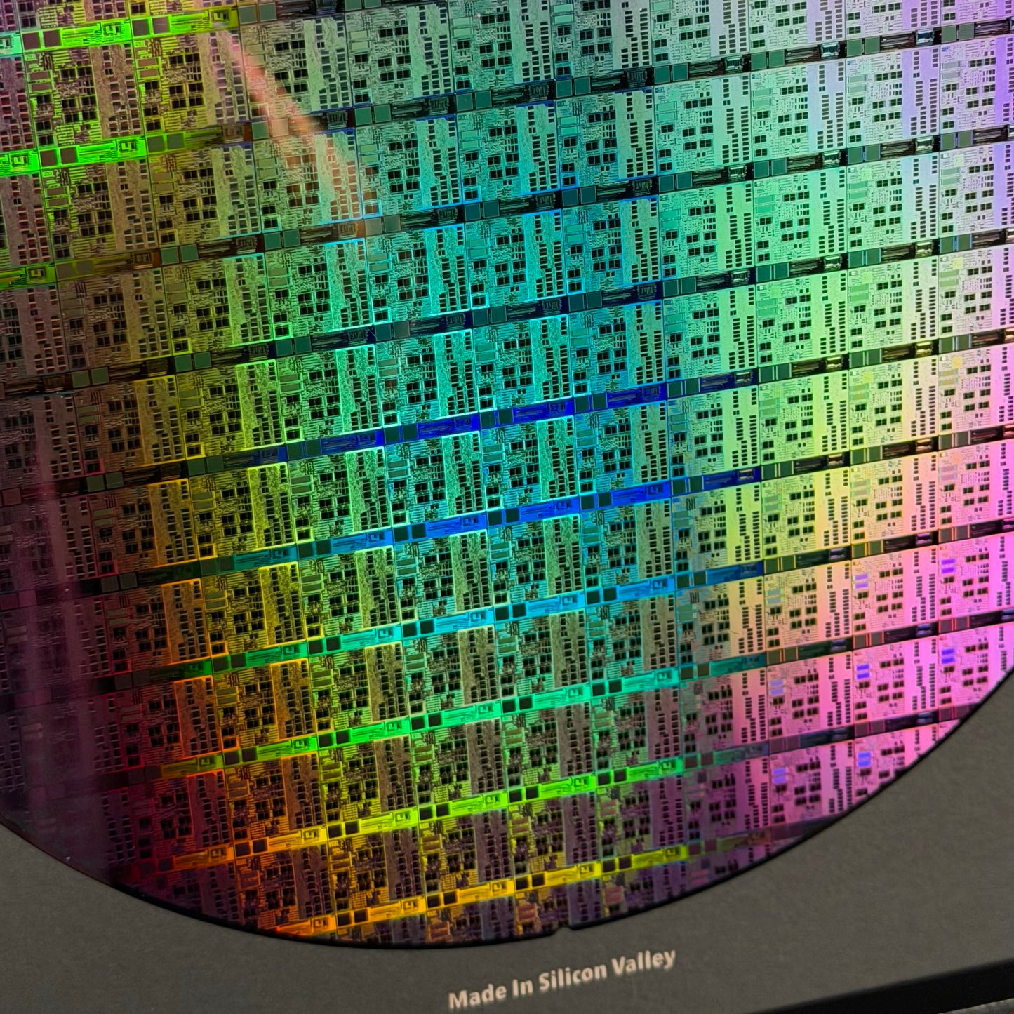 Framed 200mm Silicon Wafer: Multi Colored, Handmade in Silicon Valley