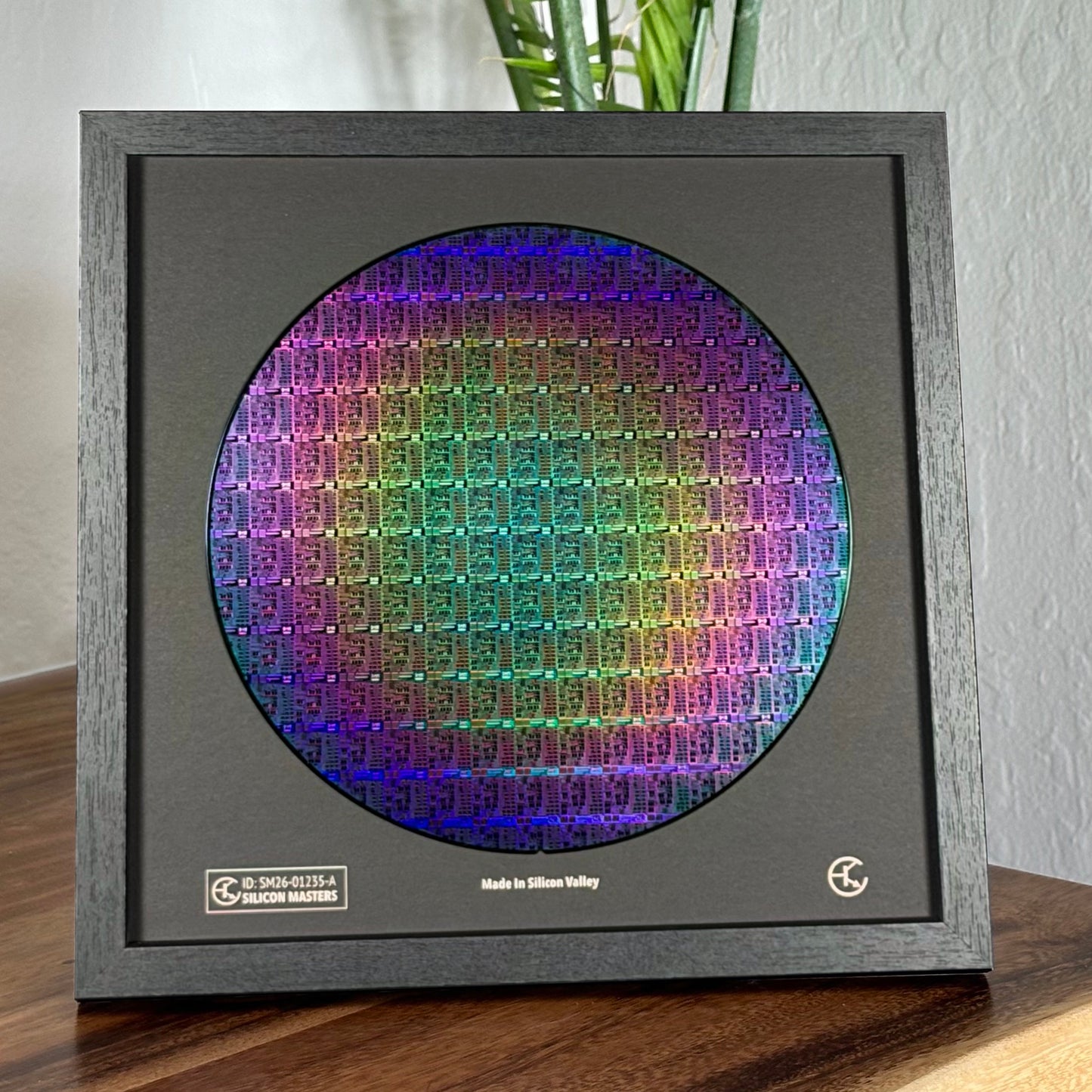 Framed 200mm Silicon Wafer: Multi Colored, Handmade in Silicon Valley