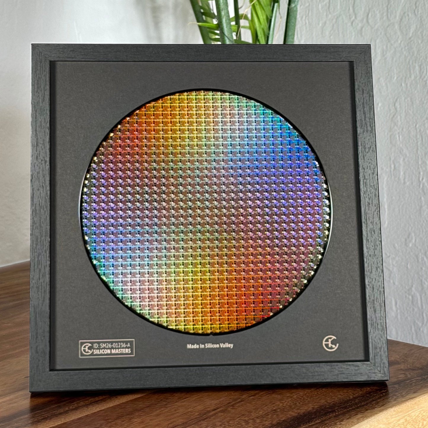 Framed 200mm Silicon Wafer: Multi Colored, Handmade in Silicon Valley