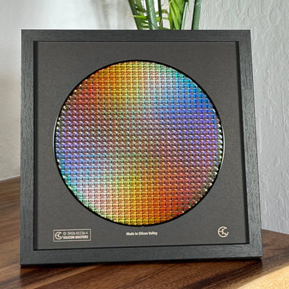Framed 200mm Silicon Wafer: Multi Colored, Handmade in Silicon Valley