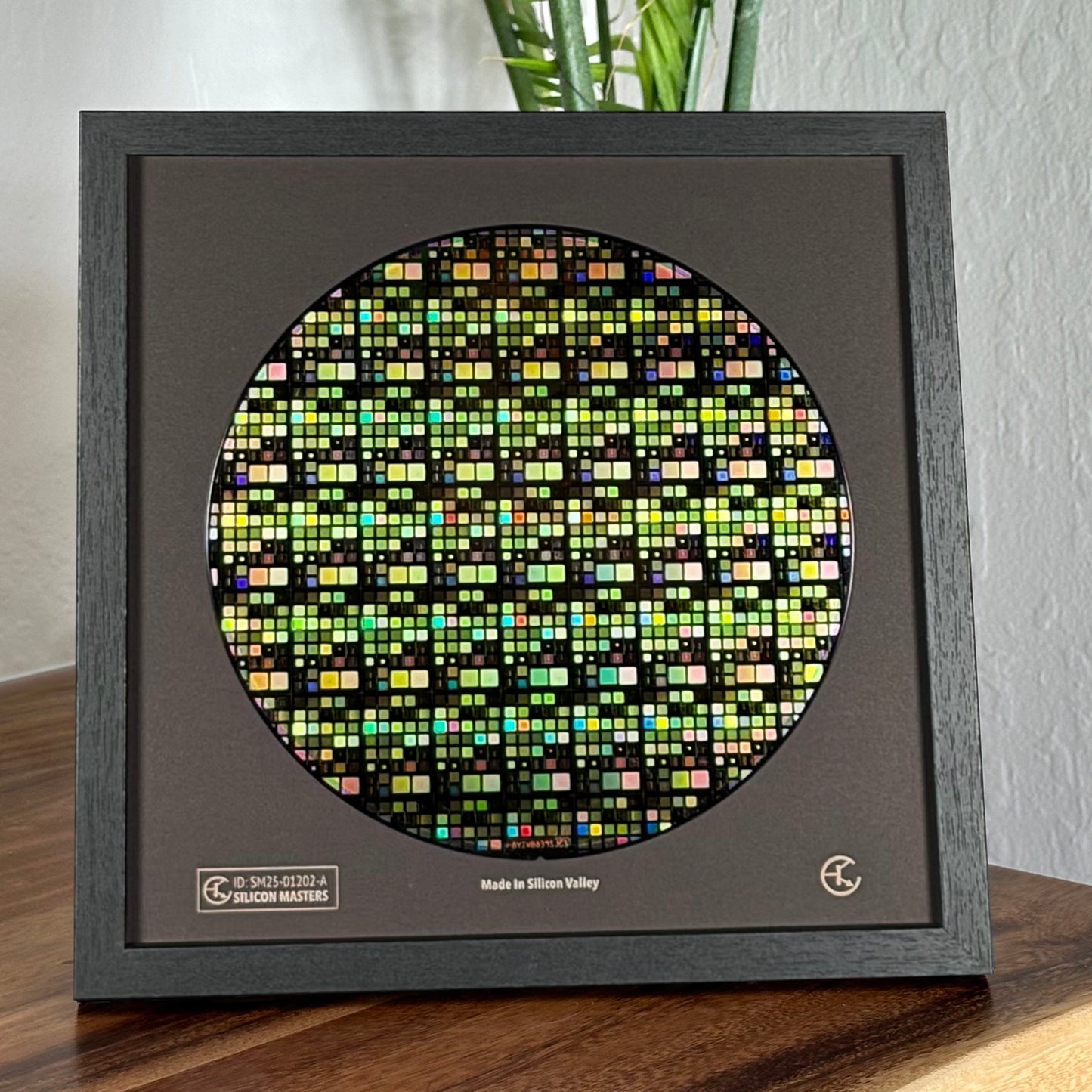Framed 200mm Silicon Wafer: Multi Colored, Handmade in Silicon Valley