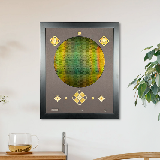 300mm silicon wafer framed wall art master collection with IC packages 12 inch Silicon Masters