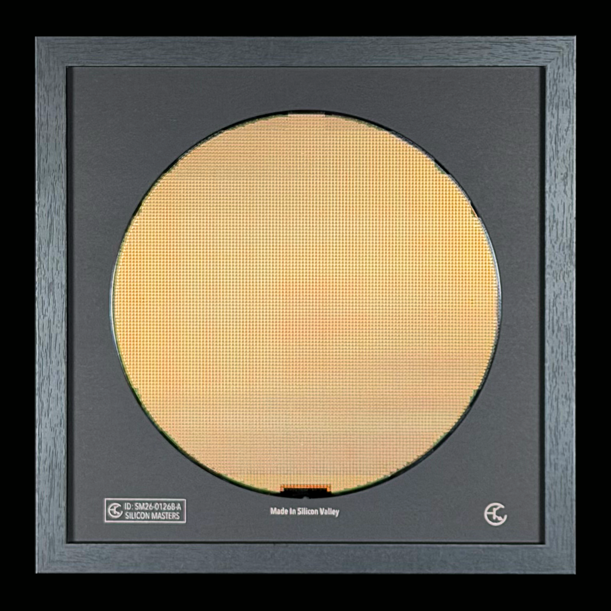Silicon Masters 200mm framed wafer multicolor additional angle handmade
