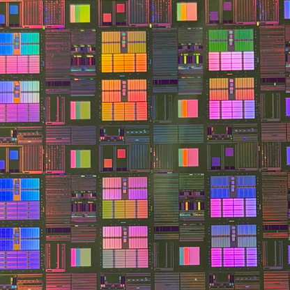 200mm Silicon Wafer Framed Wall Art — Multicolor Iridescent Display, Handmade in Silicon Valley