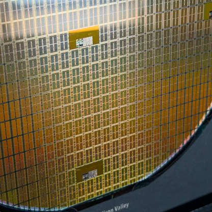 200mm Silicon Wafer Framed Wall Art — Multicolor Iridescent Display, Handmade in Silicon Valley