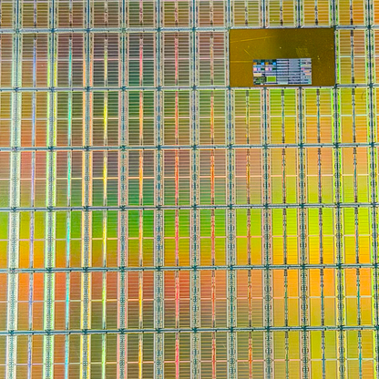 200mm Silicon Wafer Framed Wall Art — Multicolor Iridescent Display, Handmade in Silicon Valley