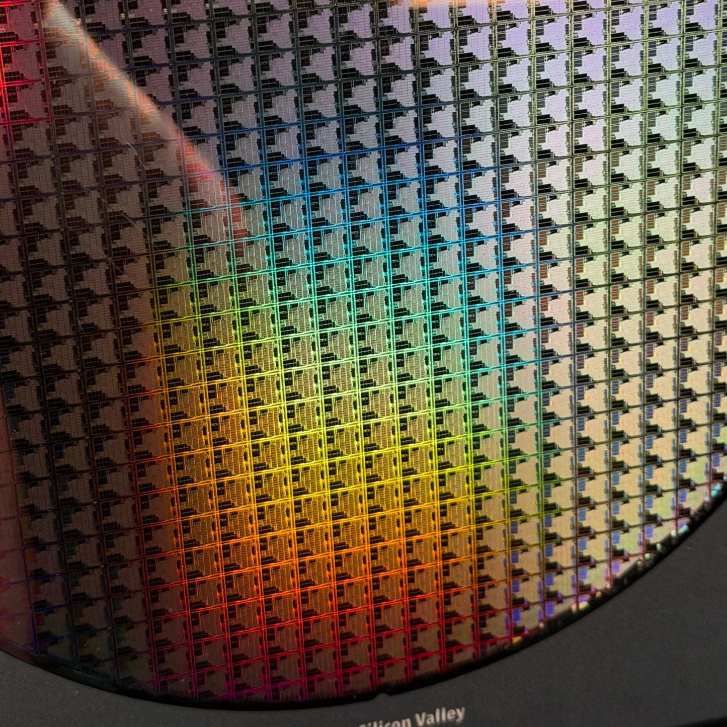 Framed 200mm Silicon Wafer: Multi Colored, Handmade in Silicon Valley