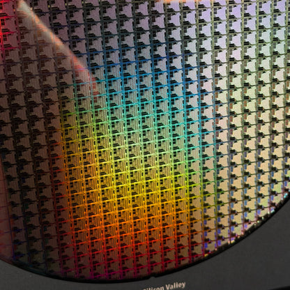 Framed 200mm Silicon Wafer: Multi Colored, Handmade in Silicon Valley