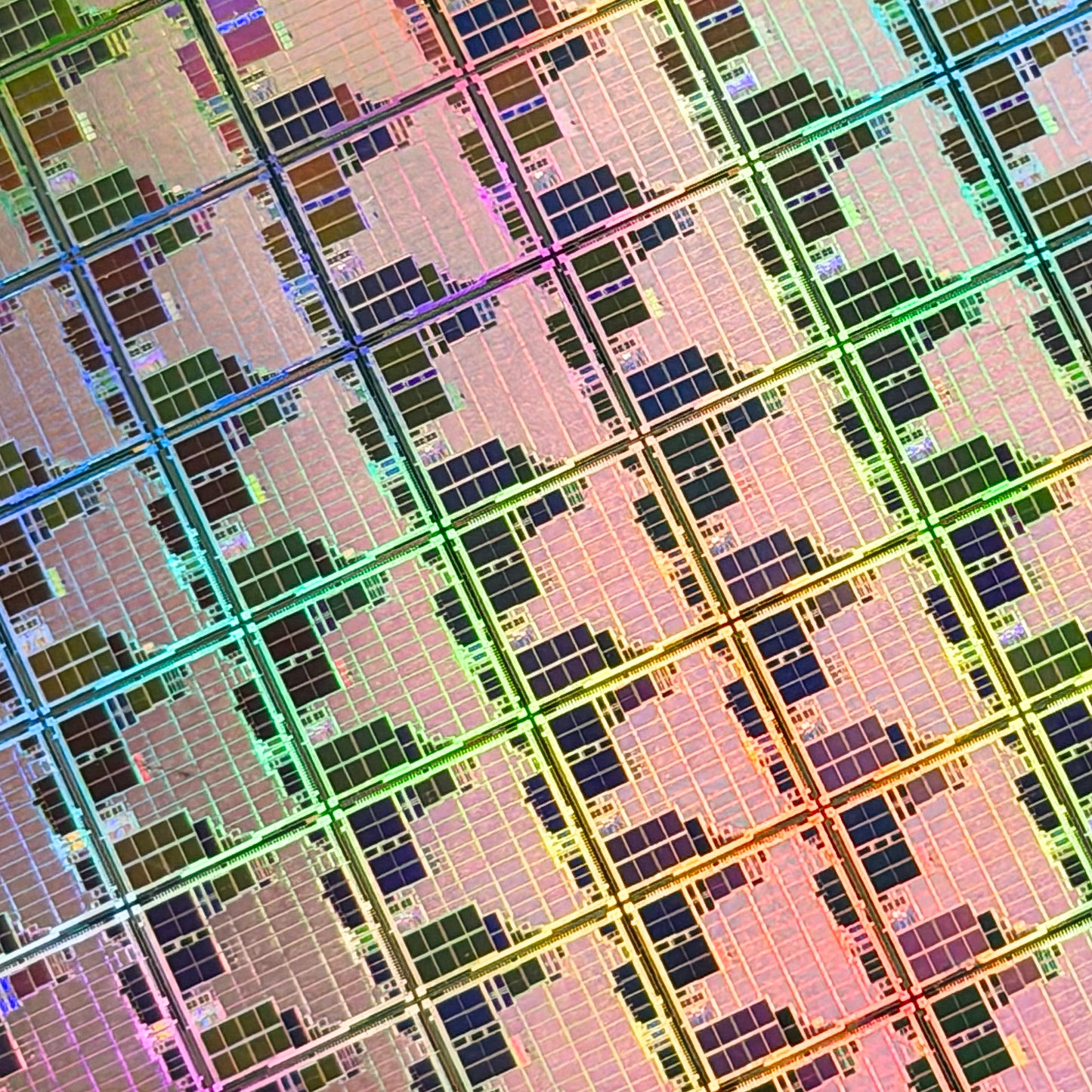 Framed 200mm Silicon Wafer: Multi Colored, Handmade in Silicon Valley