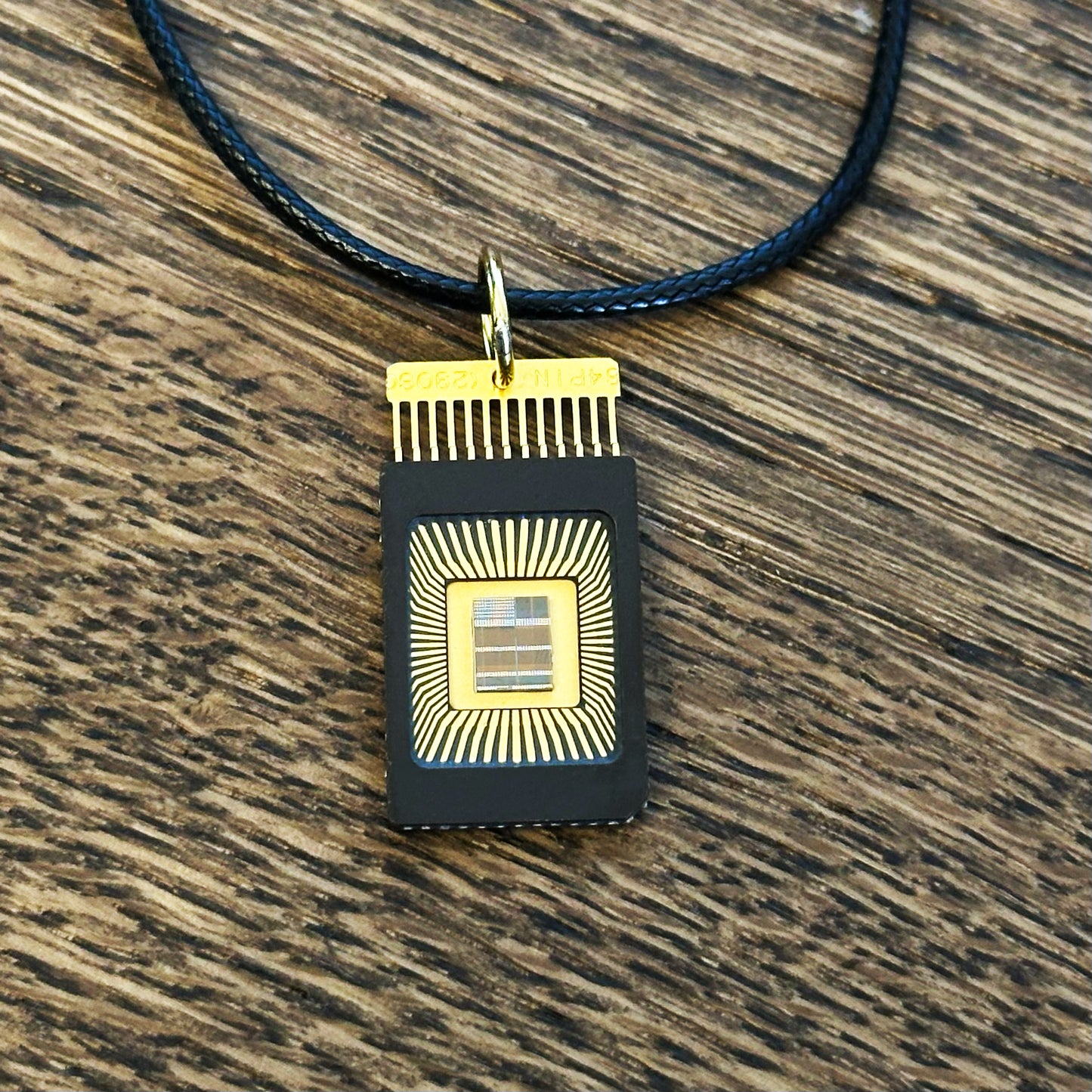 Cirque Oro Pendant Necklace with IC chip (Recycled from IC packaging and IC wafers)